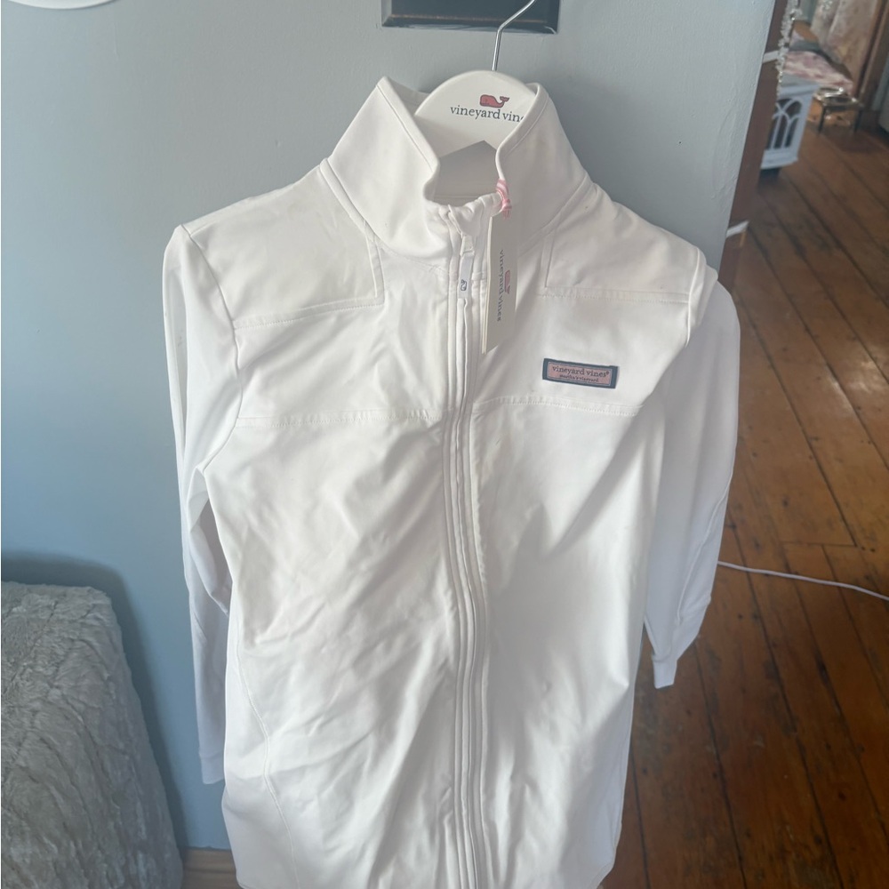 Vineyard Vines Women's White Full-Zip Utility Jacket